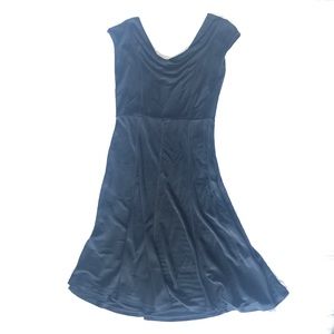 Max & Co Draped Neck Cap Sleeve LBD Flowy Dress